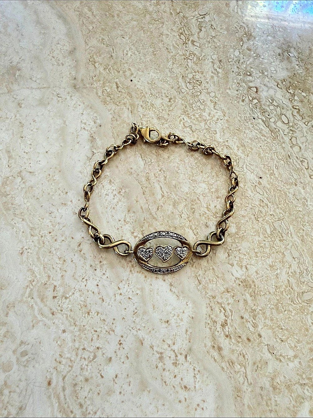 Danbury Mint My Daughter "I Love You" Diamond Bracelet, 14KT Gold Plated